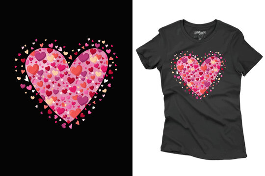 Valentine's Day T Shirt Design Illustration For Print, Poster, Card, Mug, Bag, Invitation.