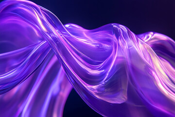 Poster - Abstract flowing transparent purple and pink fluid with a glossy finish and soft lighting, symbolizing fluidity, smoothness, and modern design with artistic effects and vibrant colors.
