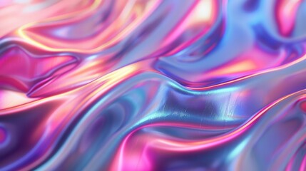 Poster - iridescent gradient waves create a mesmerizing abstract background with flowing colors and smooth te