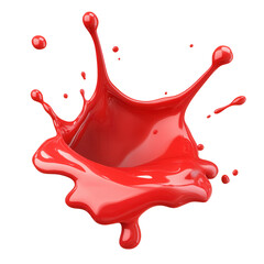 Poster - Vibrant liquid splash in bold red, dynamic movement captured, transparent background for versatile design applications