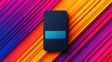 Poster - A sleek, dark device is centered on vibrant, colorful diagonal lines, creating a modern and dynamic visual impact.