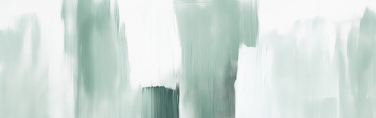 Poster - Experience calming minimalist design with chaotic brush marks in muted mint for a serene ambiance in modern decor
