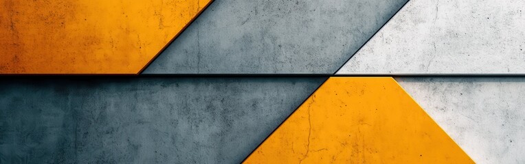 Poster - Minimalist composition featuring amber and gray rectangles creating a modern artistic design