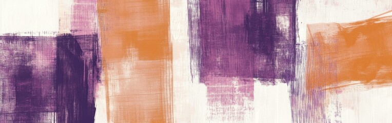 Poster - elegant pencil strokes wash artwork featuring vibrant hues of purple, orange, and white on a texture