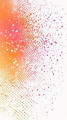 Poster - Bright pastel orange transitioning into soft shades of pink with dotted patterns creating a vibrant, artistic backdrop
