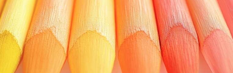 Poster - pencil strokes create a smooth gradient of warm colors transitioning from yellow to orange and red