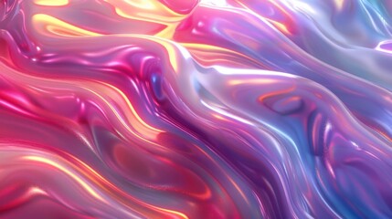 Poster - Dynamic iridescent gradient background presenting flowing abstract shapes and colors