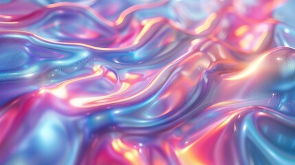 Poster - Vibrant iridescent gradient flowing across an abstract background with shimmering hues