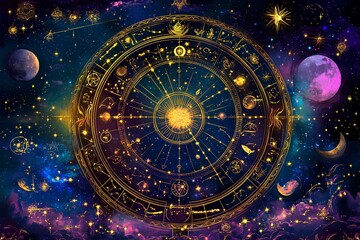Poster - astrology stars horoscope colourful picture