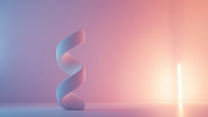 Poster - Abstract DNA Helix Sculpture in Virtual Reality Environment with Soft Lighting