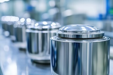 Poster - Advanced Automated Pharmaceutical Production Equipment in Modern Factory Setting