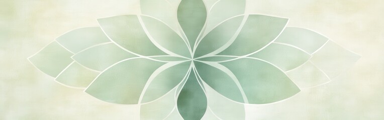 Poster - Intricate abstract design showcases muted mint tones in a harmonious floral pattern for modern aesthetic appeal