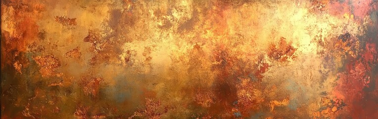 Poster - Weathered metallic surface displaying warm hues and intricate textures found in urban environments