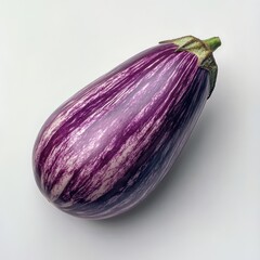 Poster - Vibrant purple eggplant with glossy skin grown in a sunny garden setting during summer