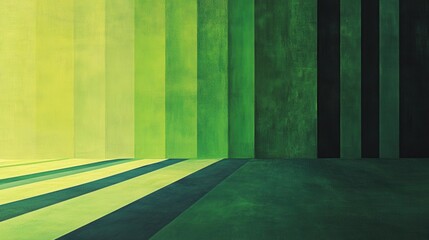 Aufkleber - Sleek striped pattern transitions through shades of deep green creating a modern, abstract design
