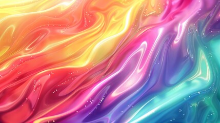 Poster - Colorful iridescent gradient waves create an abstract background filled with vibrant hues