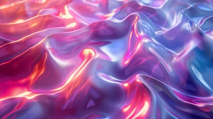 Poster - Vibrant iridescent gradient in an abstract background showcasing fluid shapes and dynamic colors