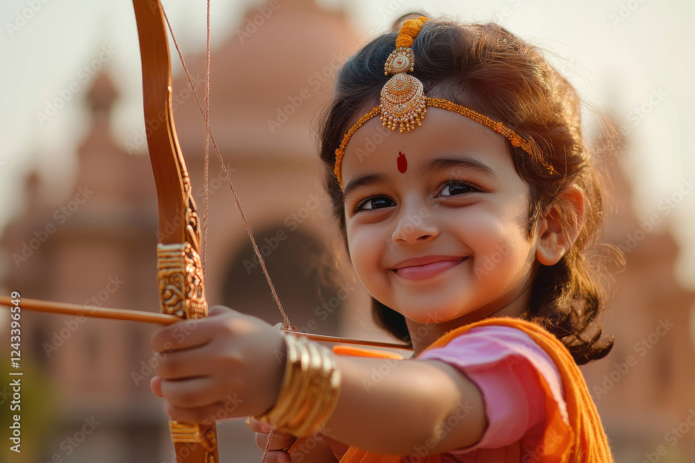 Sri Rama Costumes cute indian little girl in lord rama costume holding bow and arrow ...