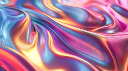 Poster - Elegant iridescent gradient background showcasing fluid abstract patterns with vibrant colors and smooth textures