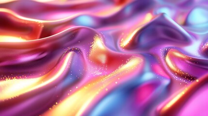 Poster - Vibrant abstract gradient texture flowing gracefully in iridescent hues