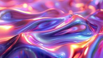 Poster - Colorful iridescent gradient creates stunning abstract background with flowing textures