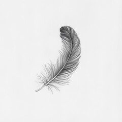 Aufkleber - Feather drifts gracefully in mid-air with fine details captured in a sketch
