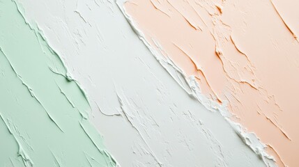 Poster - Elegant gradient patterns in mint and peach tones on a subtle white background