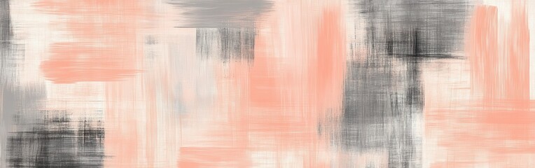Aufkleber - Soft pencil strokes blend peach and gray grids into negative space creating a serene background for artistic projects