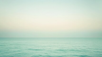 Aufkleber - Calming mint gradient meets serene ocean horizon at dawn in tranquil coastal scene