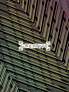 Futuristic abstract technology shining rainbow light lines on modern line pattern black background. Vector minimal line background with text for social media covers, headers, etc.