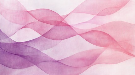 Poster - Abstract pencil strokes create harmonious waves in pastel pink and lavender tones blending seamlessly