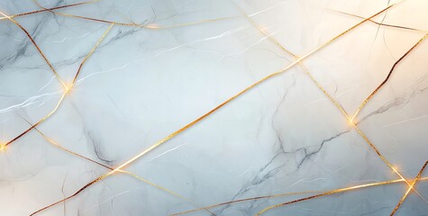 Poster - A beautiful marble background featuring elegant blue tones and golden veins. This stylish design is perfect for modern decor, branding, and creative projects.