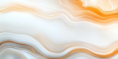 Poster - A close-up abstract image showcasing smooth, flowing lines in a blend of soft orange and white hues