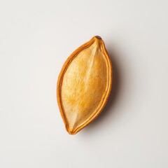 Poster - Roasted pumpkin seed with golden brown hue displayed on a clean white background in detailed focus
