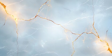 Poster - A dynamic abstract design depicting bright, glowing lines against a soft blue background, creating a sense of movement and energy, ideal for various graphic projects.