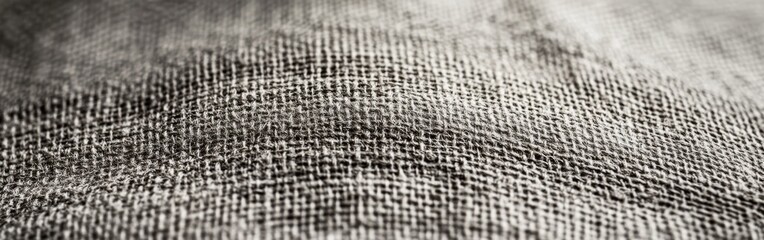 Poster - Monochromatic gray burlap texture with subtle highlights suitable for minimalist design applications