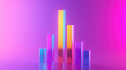 Poster - D bar graph showing an upward trend, representing corporate success and market expansion.