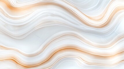 Poster - A seamless flow of soft, wavy lines in beige and white creates a calming and modern abstract background, ideal for various design projects and creative applications.