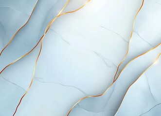 Poster - A serene abstract background featuring fluid lines in soft blue tones with delicate golden accents, perfect for modern design projects and creative applications.
