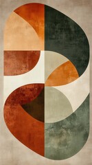 Aufkleber - Layered geometric design featuring earthy tones and organic curves for a harmonious aesthetic