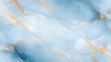 Poster - A smooth, abstract background featuring soft blue tones and delicate golden veins, perfect for creating a tranquil yet sophisticated atmosphere in designs and presentations.