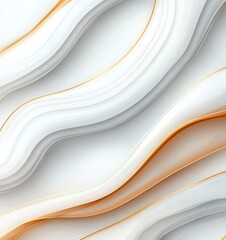 Poster - A smooth, wavy abstract background featuring soft white and orange lines