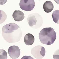 Leinwandbilder - Gentle doodle watercolor pattern with organic circles in muted lavender and gray on a light background