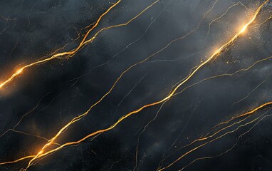 Poster - A striking abstract image featuring dynamic gold streaks against a dark backdrop, reminiscent of lightning. Perfect for backgrounds, textures, and digital art projects.