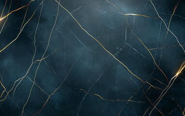 Poster - A stunning abstract background featuring a dark marble surface with dramatic gold veining