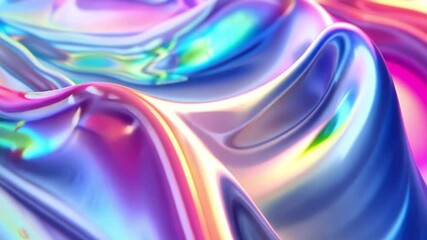 Poster - Captivating abstract iridescent gradient creates mesmerizing visual experience in 4k resolution