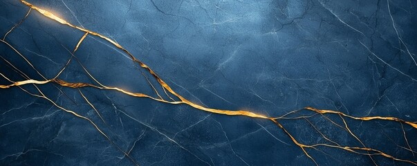 Poster - A stunning abstract background showcasing a blend of blue and gold textures. Ideal for use in modern designs, digital art, or as a backdrop for various creative projects.