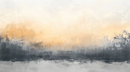 Poster - Layered pencil strokes create a gradient effect in a serene landscape depiction