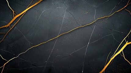 Poster - A stunning black marble texture featuring striking golden veins