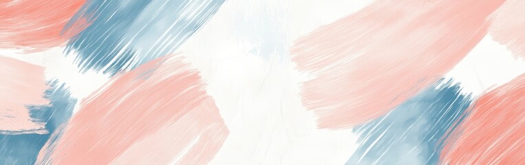 Leinwandbilder - Elegant abstract design with soft brush strokes in pastel colors on a white background for creative projects